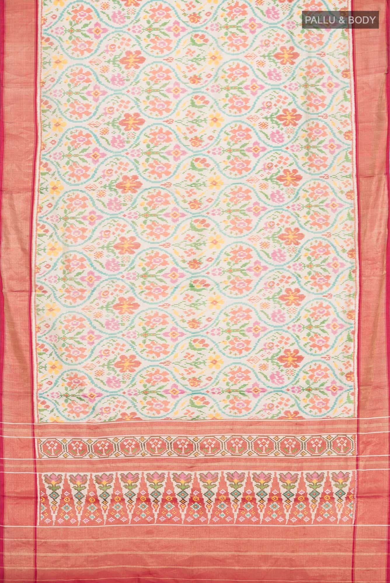 Beige Rajkot Patola Silk Saree