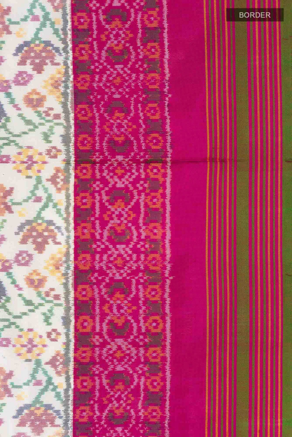 White Rajkot Patola Silk Saree
