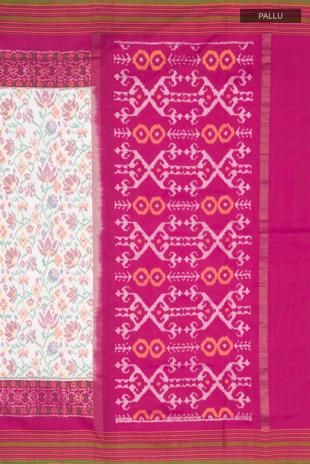 White Rajkot Patola Silk Saree