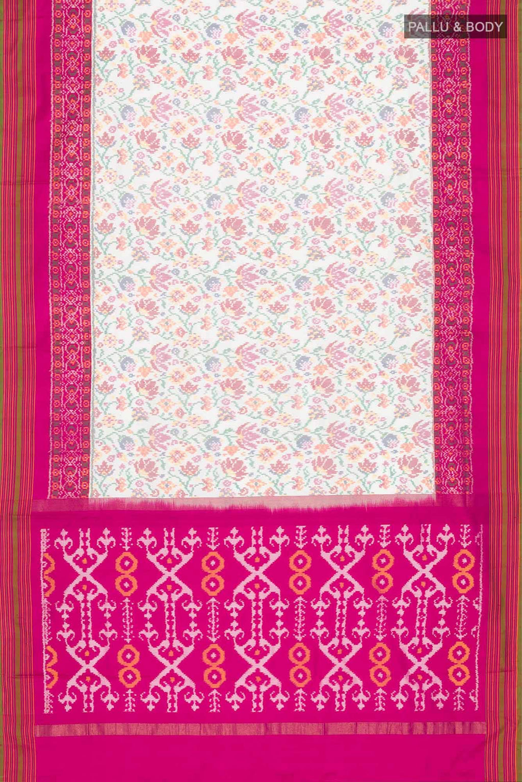 White Rajkot Patola Silk Saree