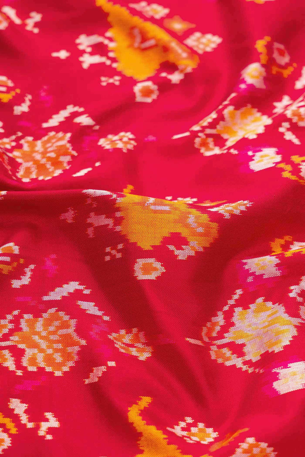 Pure Silk Pure Zari Red Dual Tone Double Ikat Saree