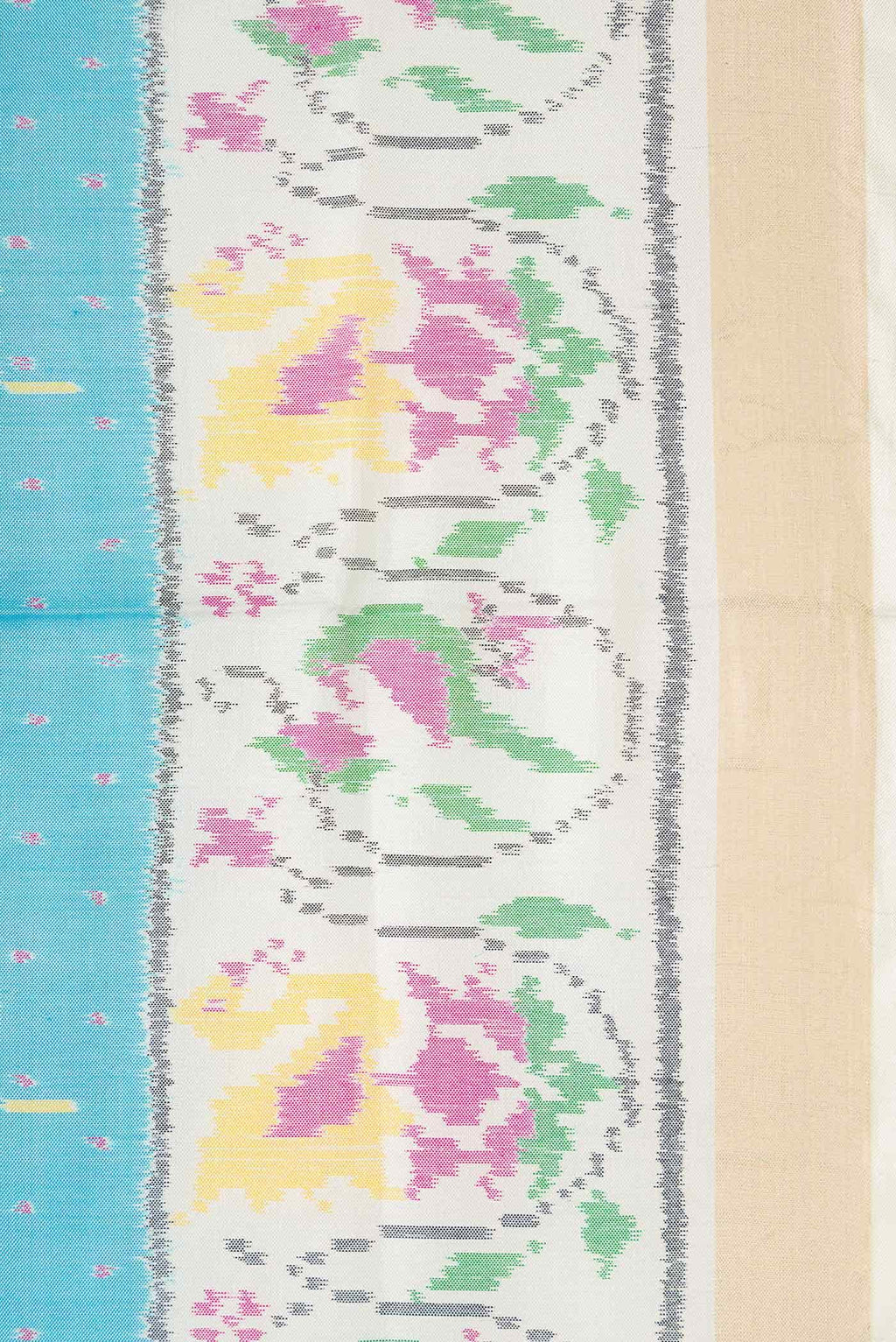 Sky Blue Dual Tone Rajkot Patola Silk Saree