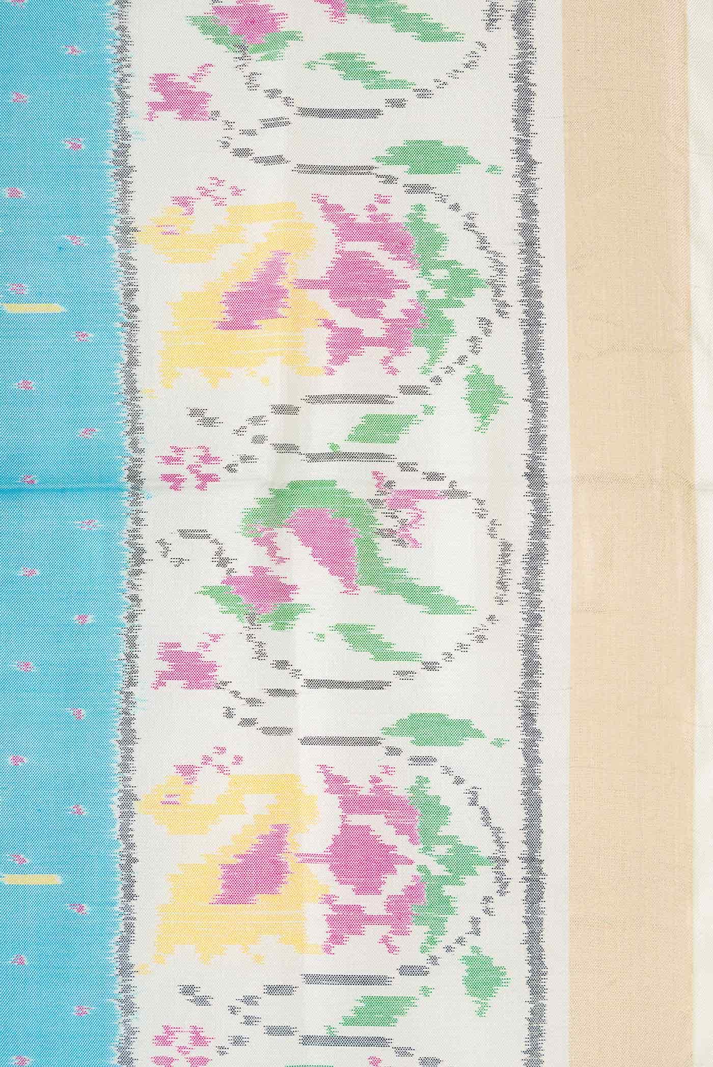 Sky Blue Dual Tone Rajkot Patola Silk Saree