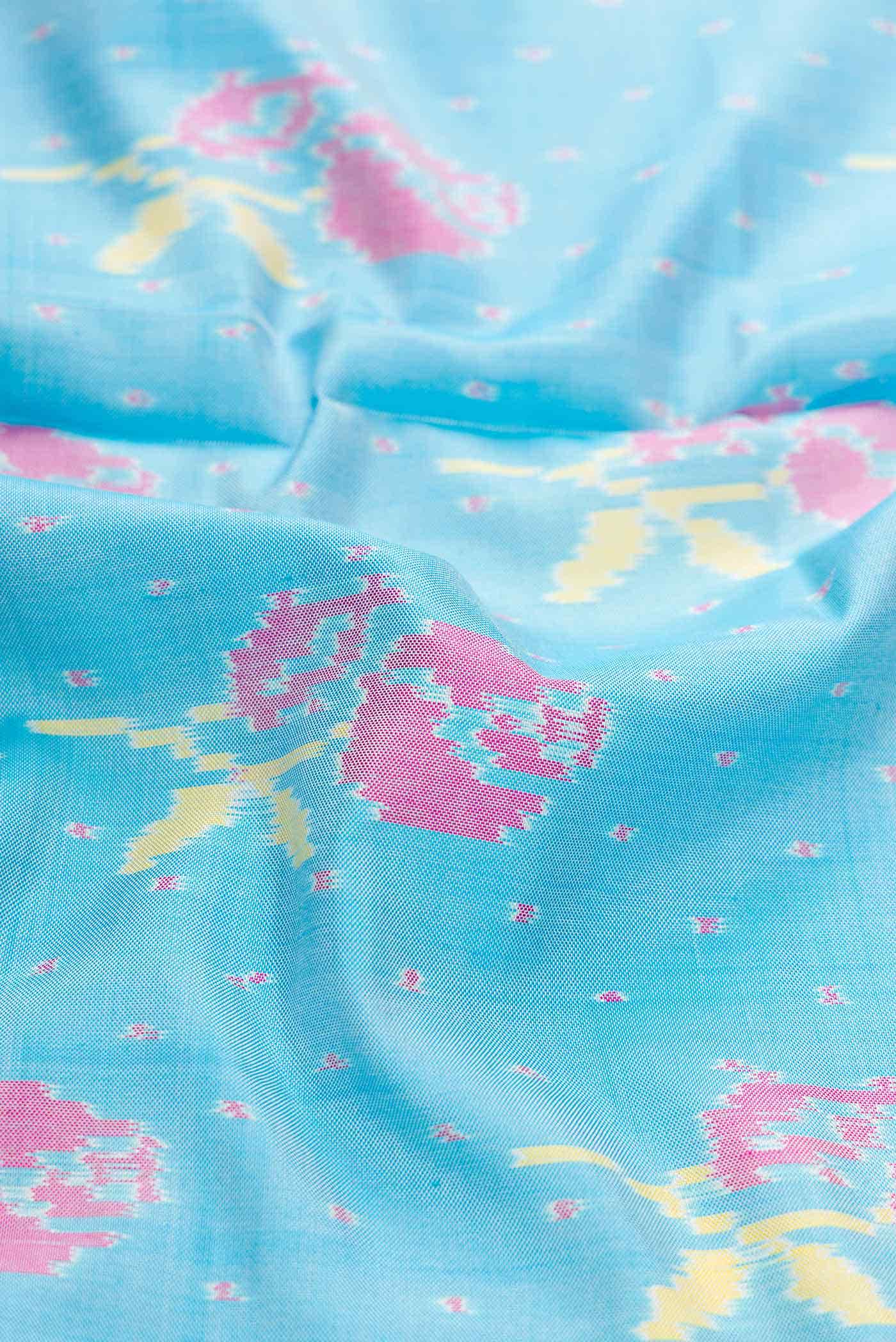 Sky Blue Dual Tone Rajkot Patola Silk Saree