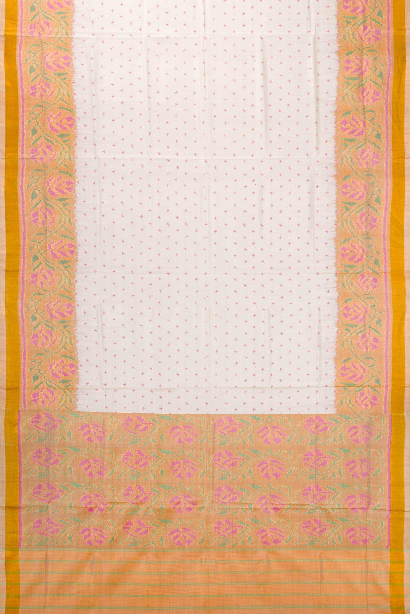 Off White Dual Tone Rajkot Patola Silk Saree
