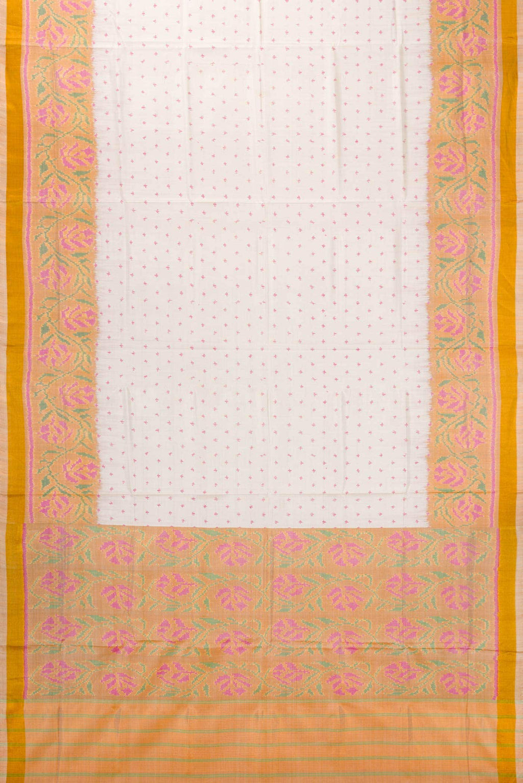 Off White Dual Tone Rajkot Patola Silk Saree