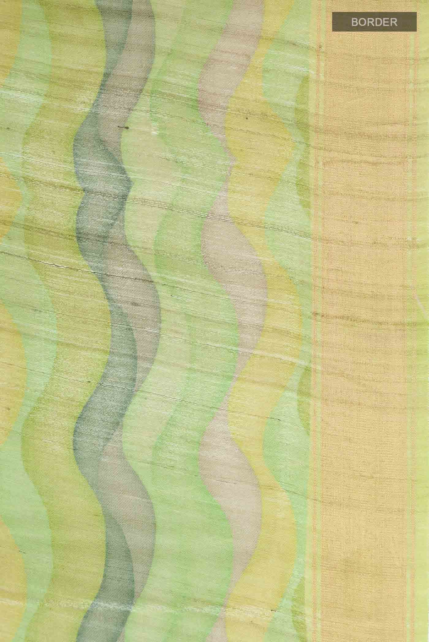 Green Bhagalpuri Tussar Silk Saree