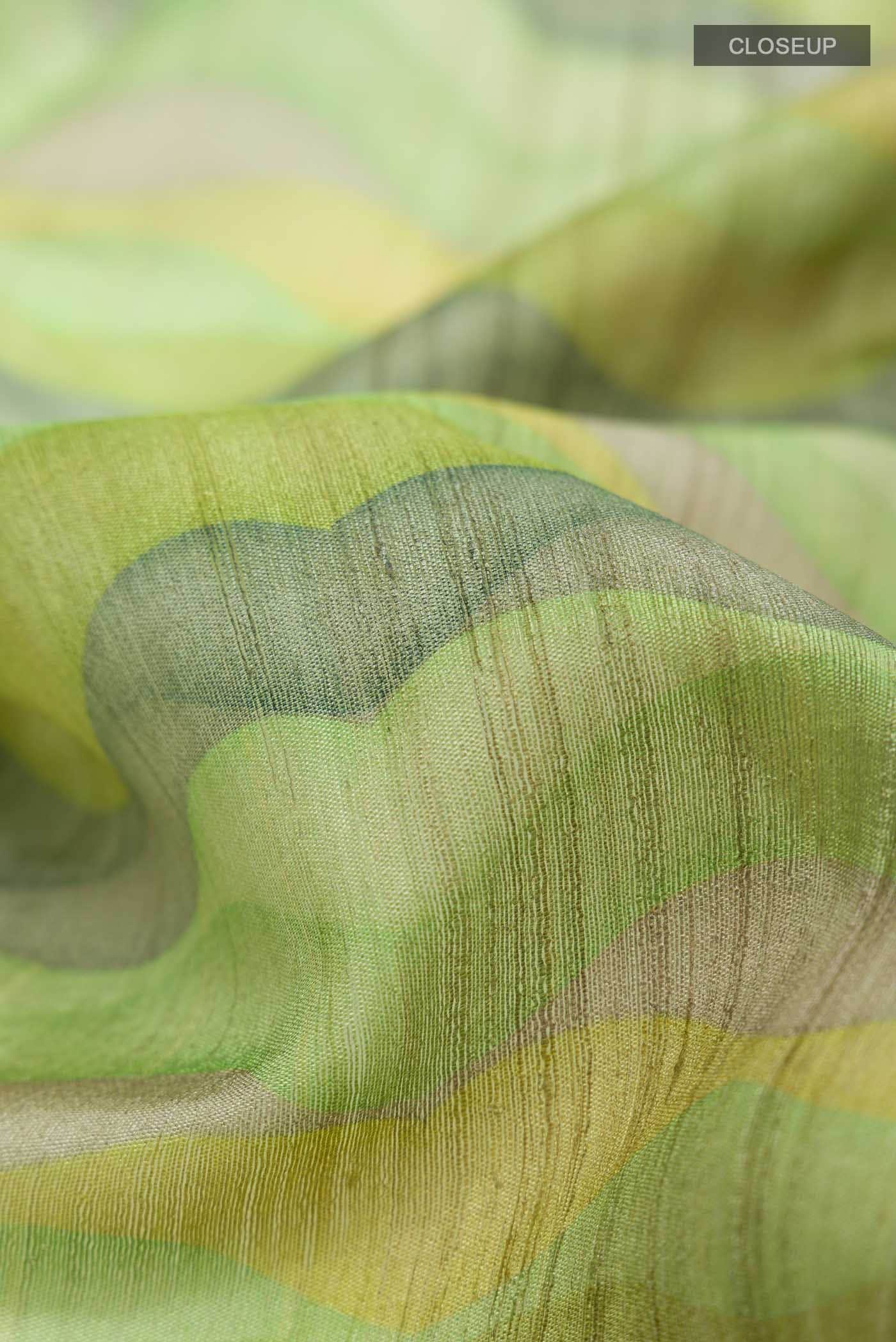 Green Bhagalpuri Tussar Silk Saree