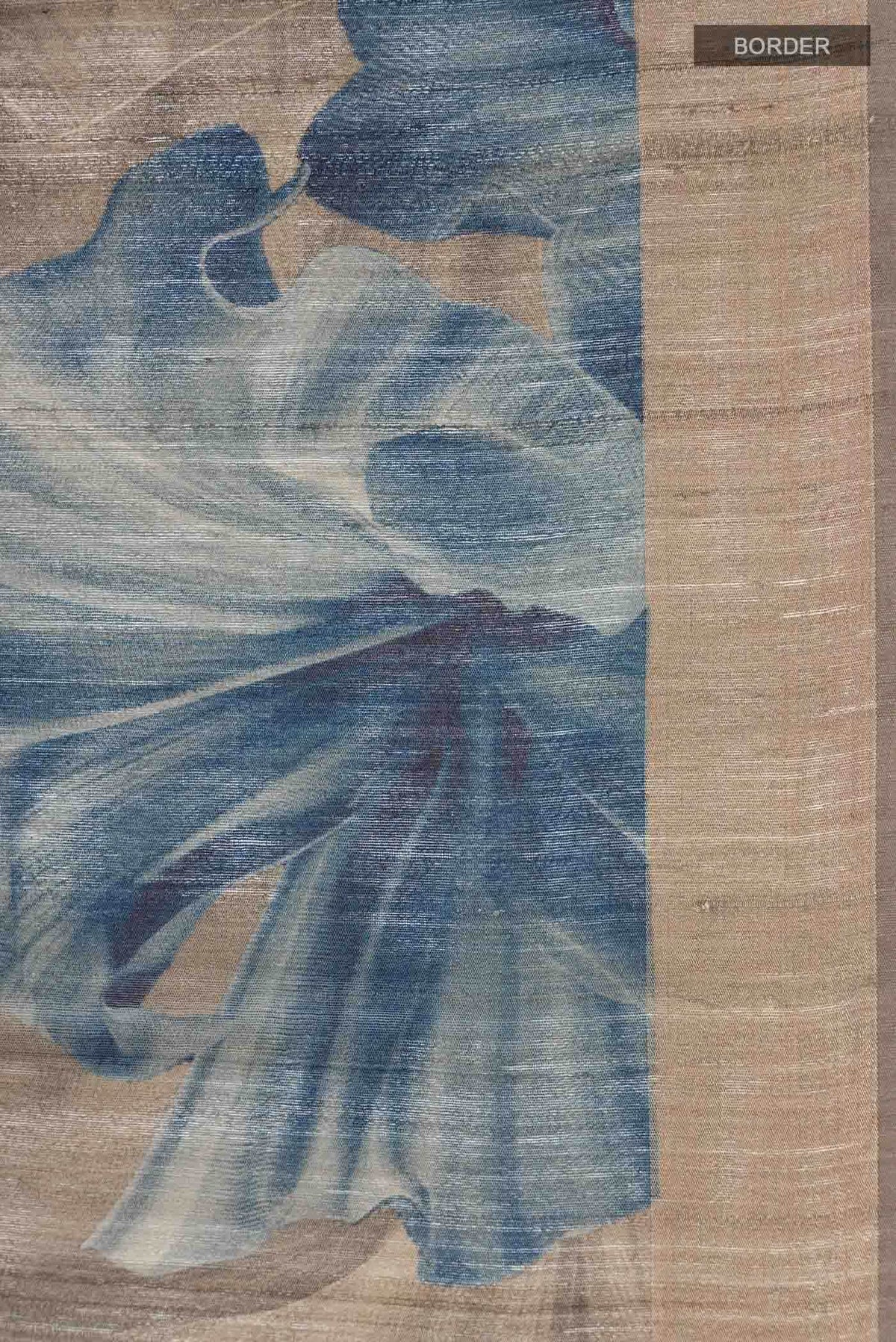 Brown Bhagalpuri Tussar Silk Saree