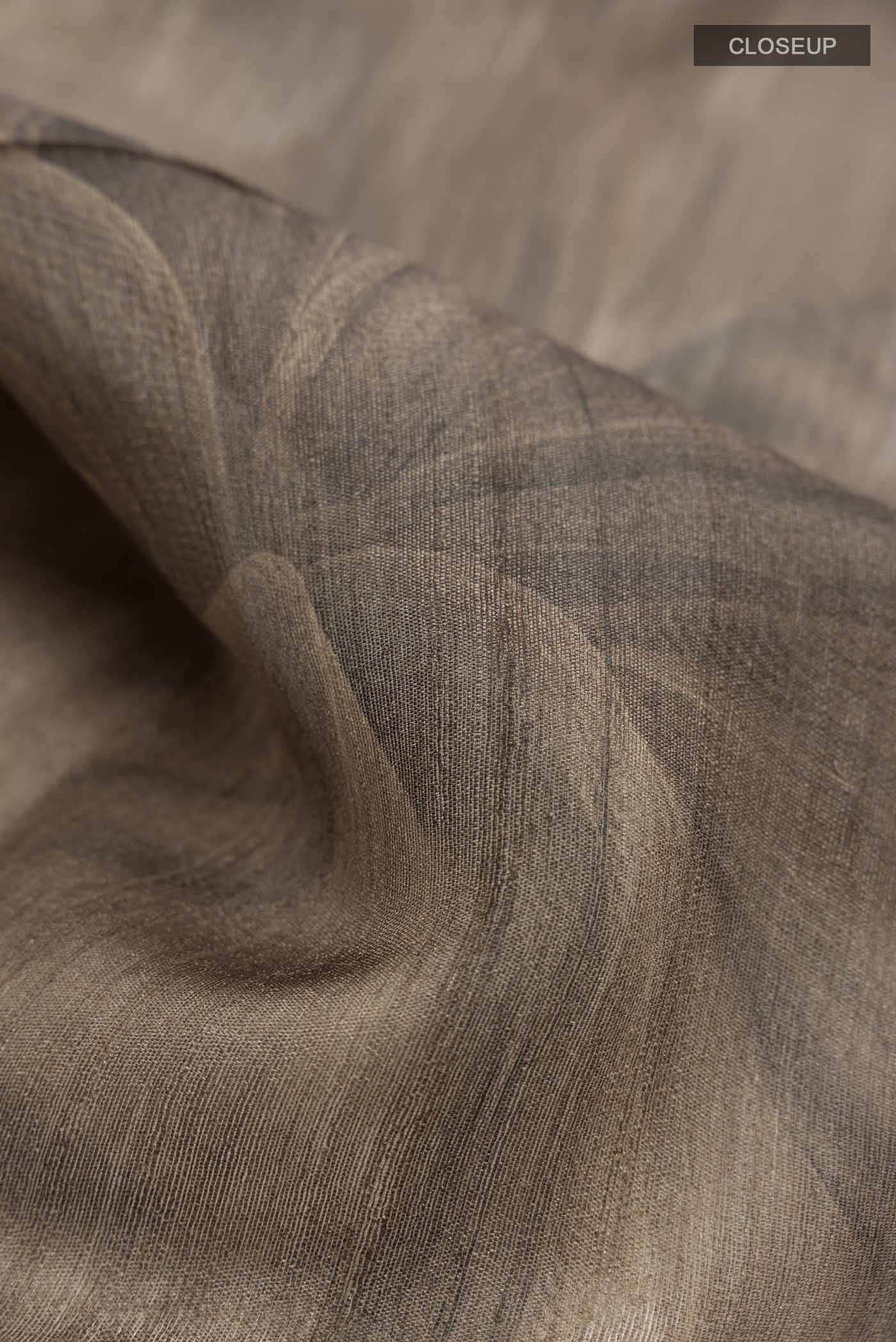 Brown Bhagalpuri Tussar Silk Saree