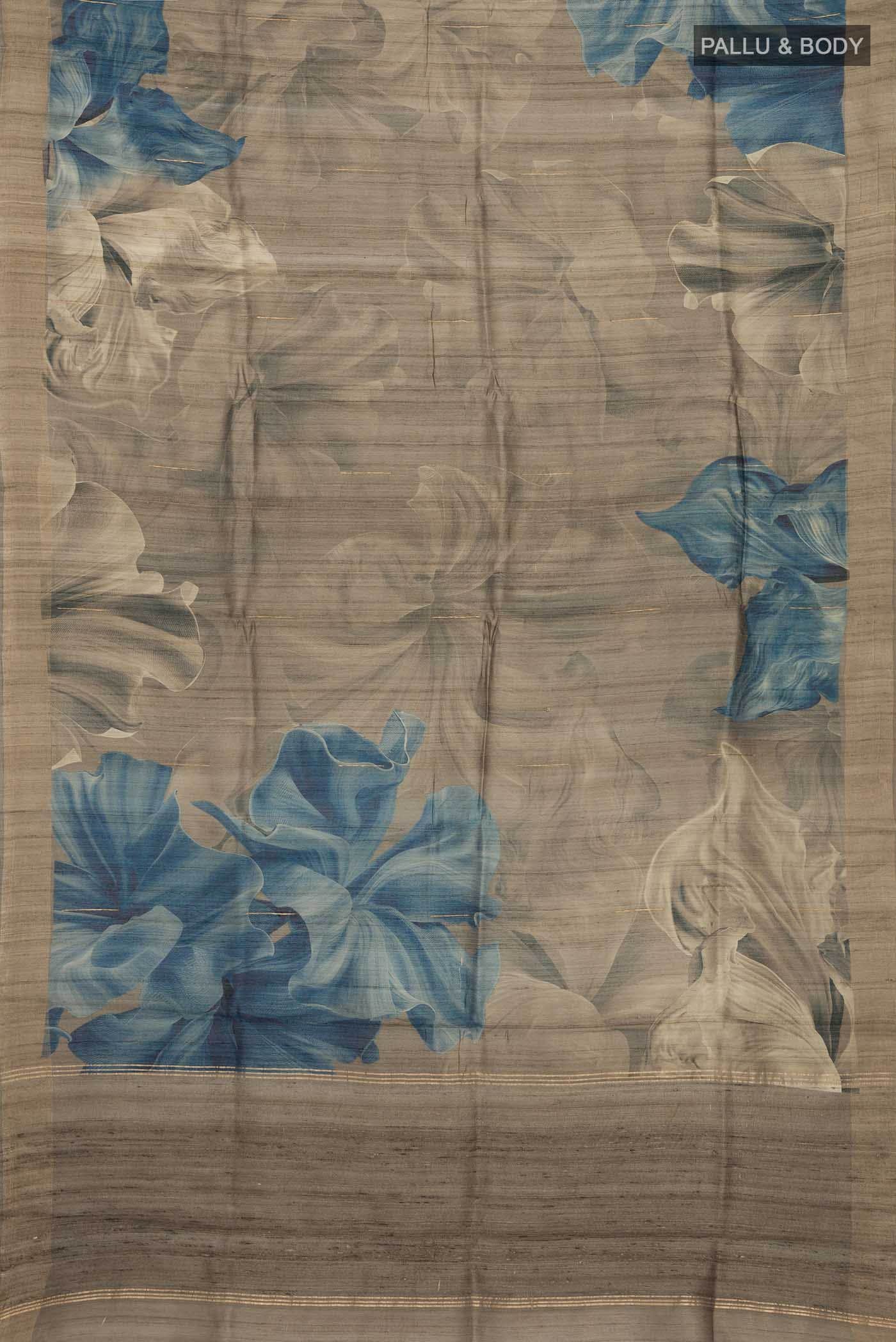 Brown Bhagalpuri Tussar Silk Saree