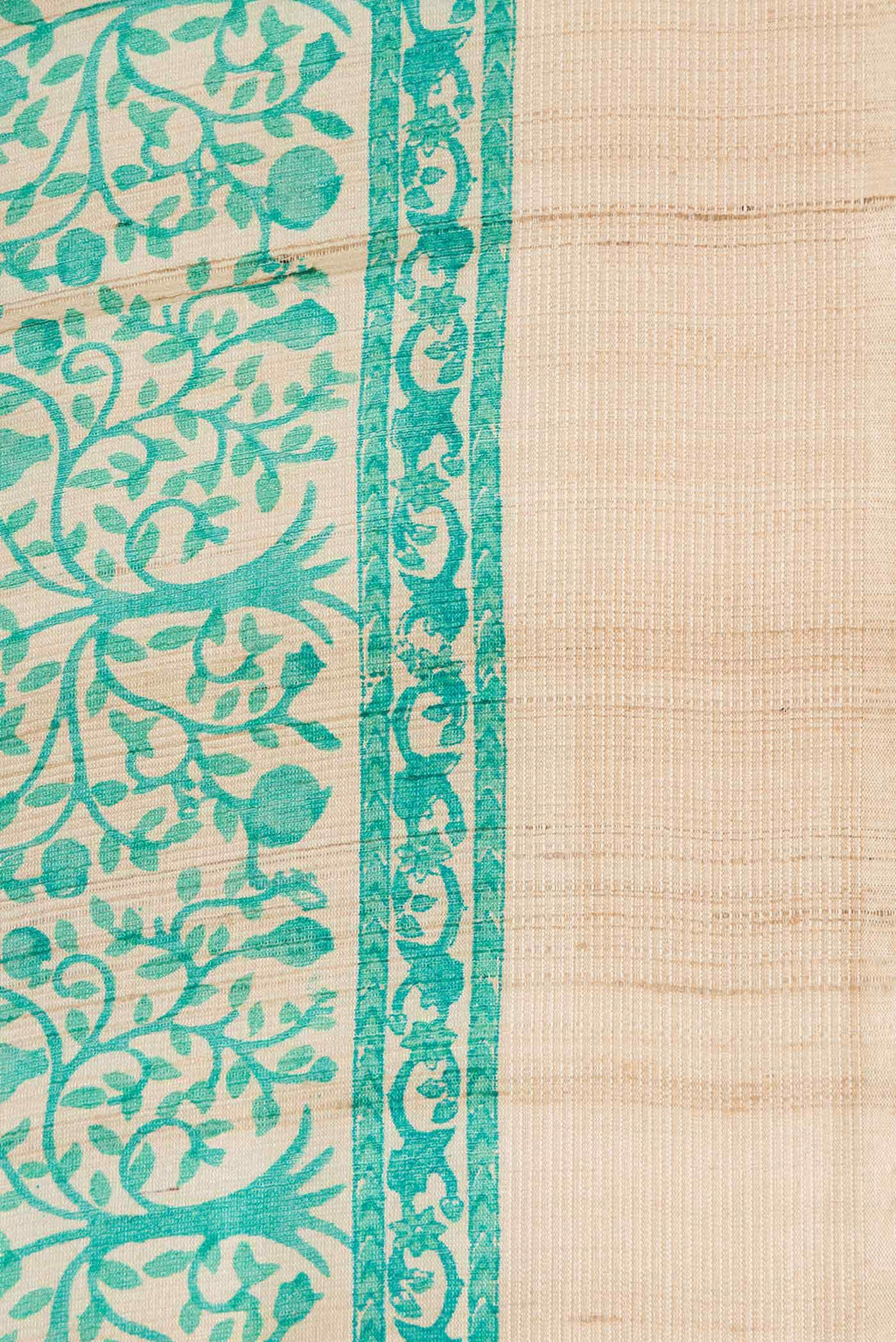 Beige Dual Tone Tussar Silk Saree