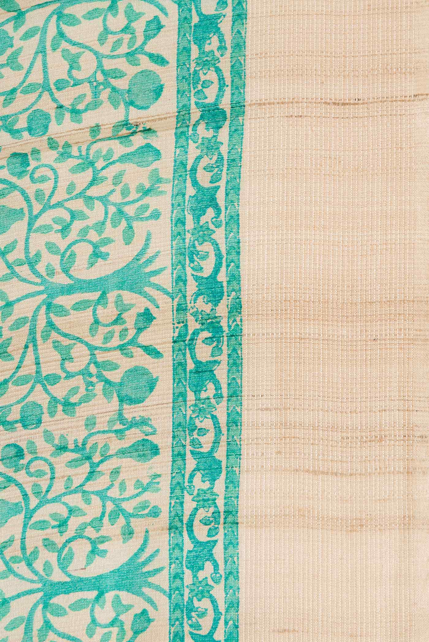 Beige Dual Tone Tussar Silk Saree