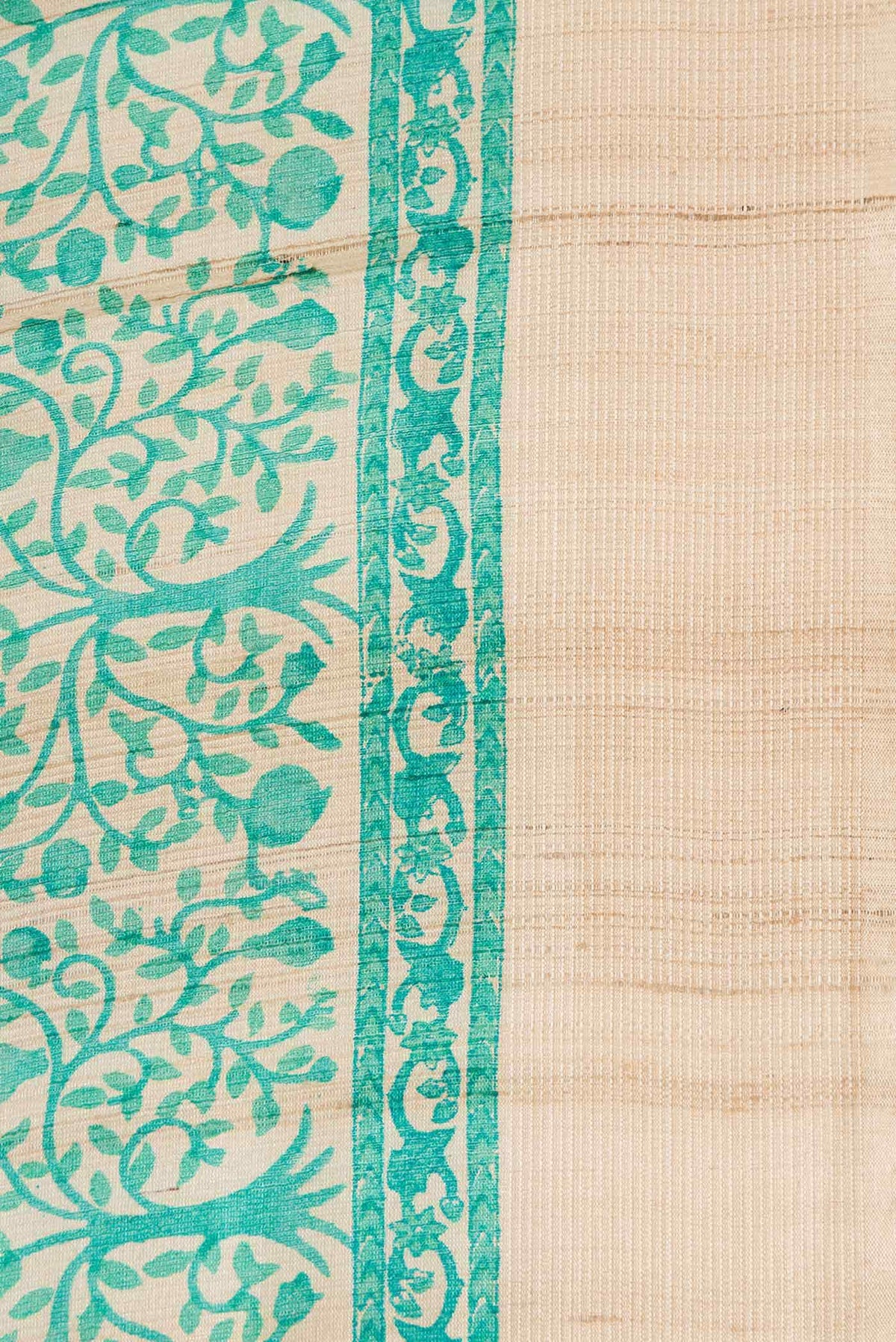 Beige Dual Tone Tussar Silk Saree