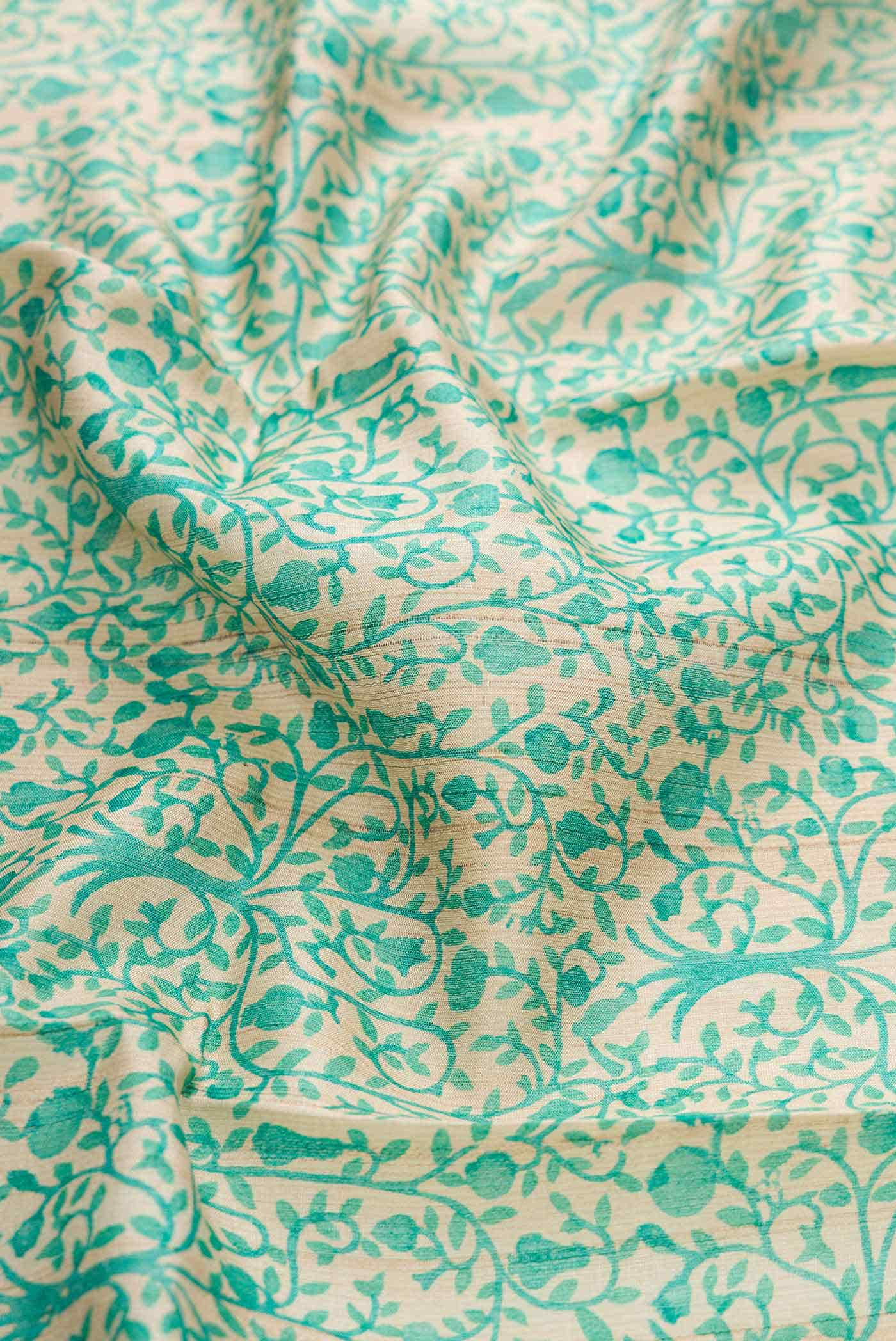 Beige Dual Tone Tussar Silk Saree