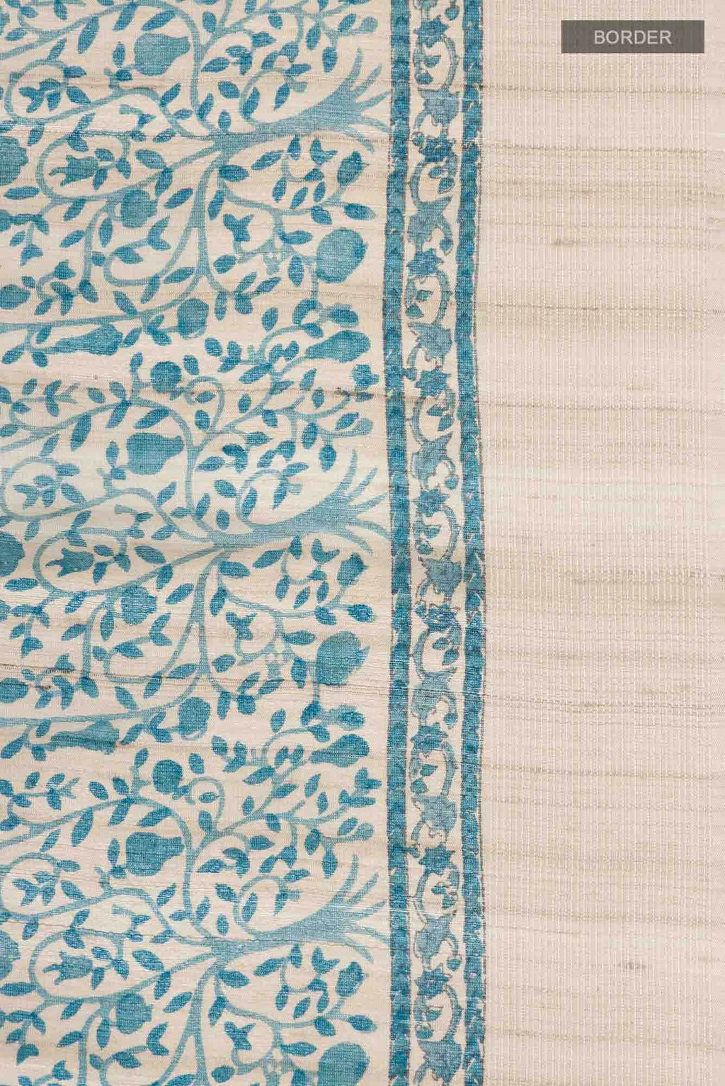 Beige Bhagalpuri Tussar Silk Saree