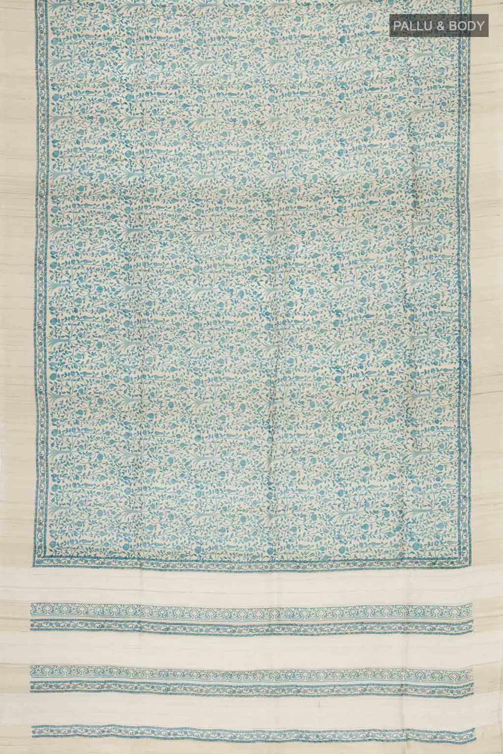 Beige Bhagalpuri Tussar Silk Saree