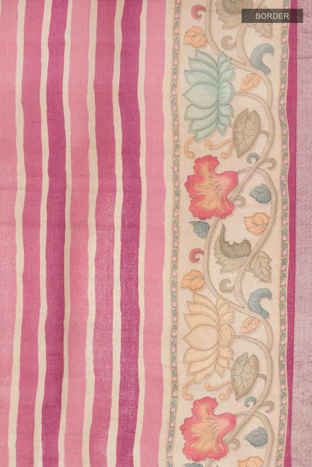 Coral Bhagalpuri Tussar Silk Saree