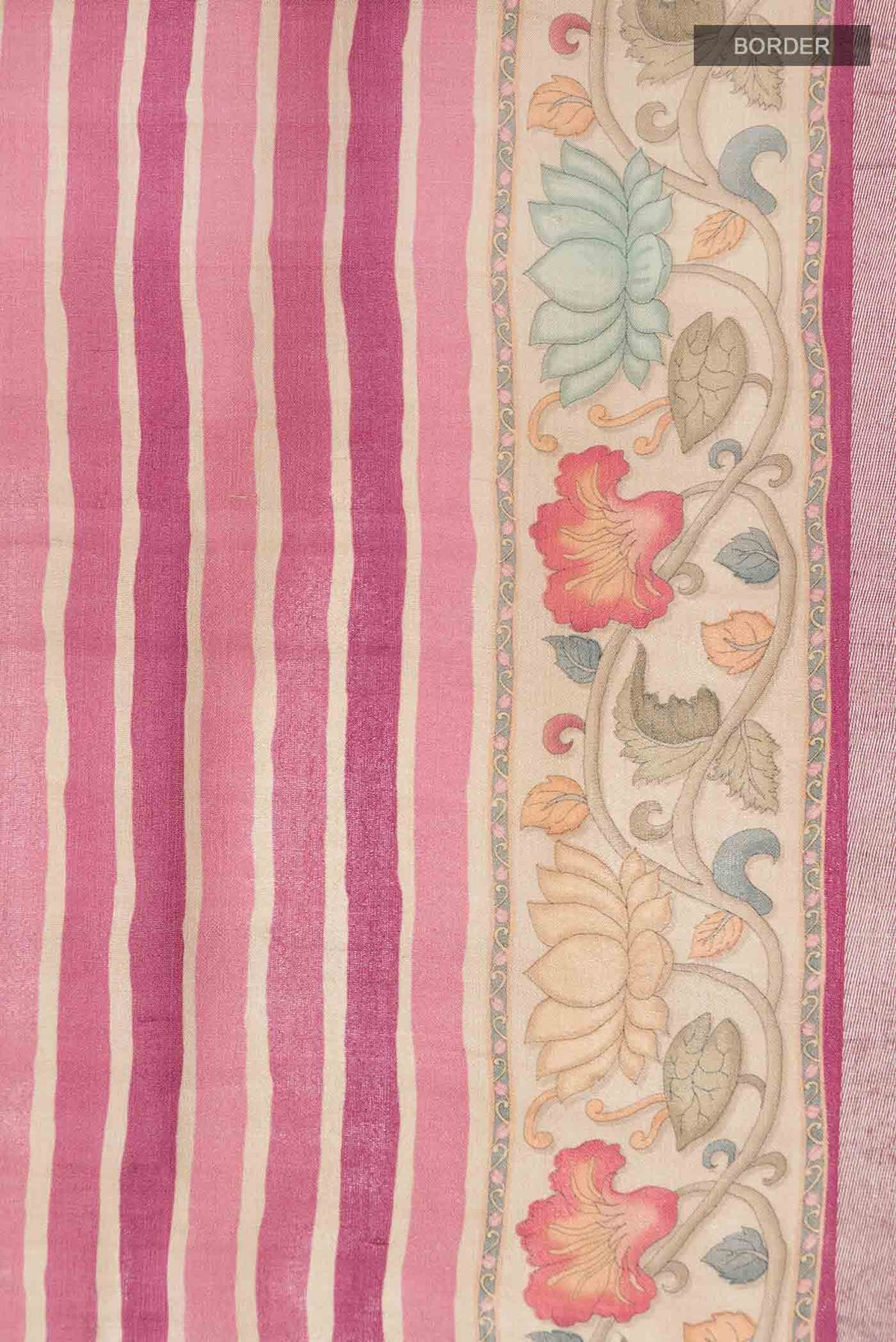 Pink Bhagalpuri Tussar Silk Saree