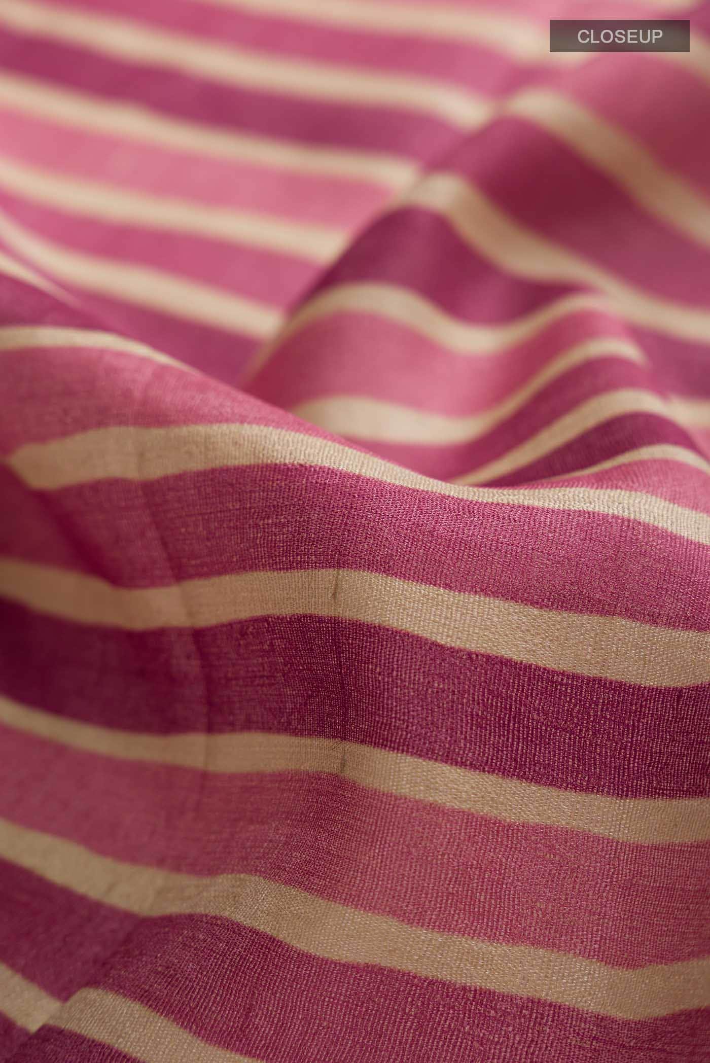 Coral Bhagalpuri Tussar Silk Saree