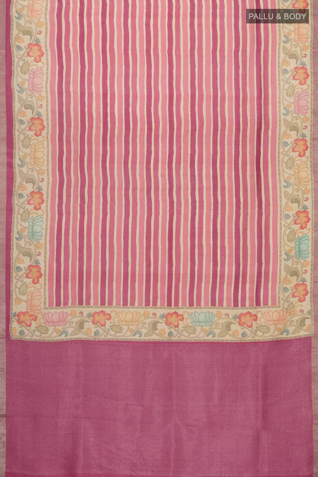 Coral Bhagalpuri Tussar Silk Saree