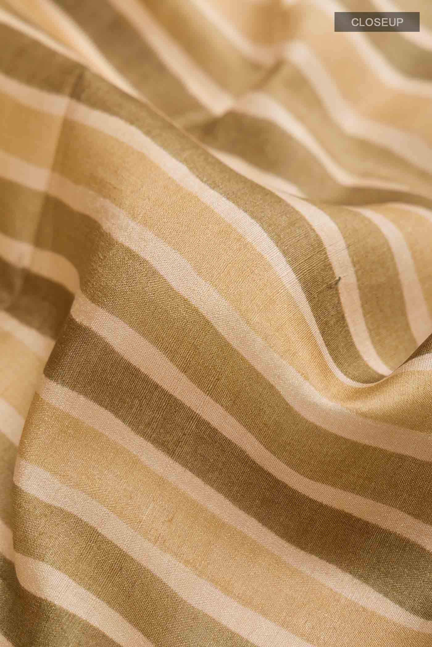Beige Tussar Silk Saree