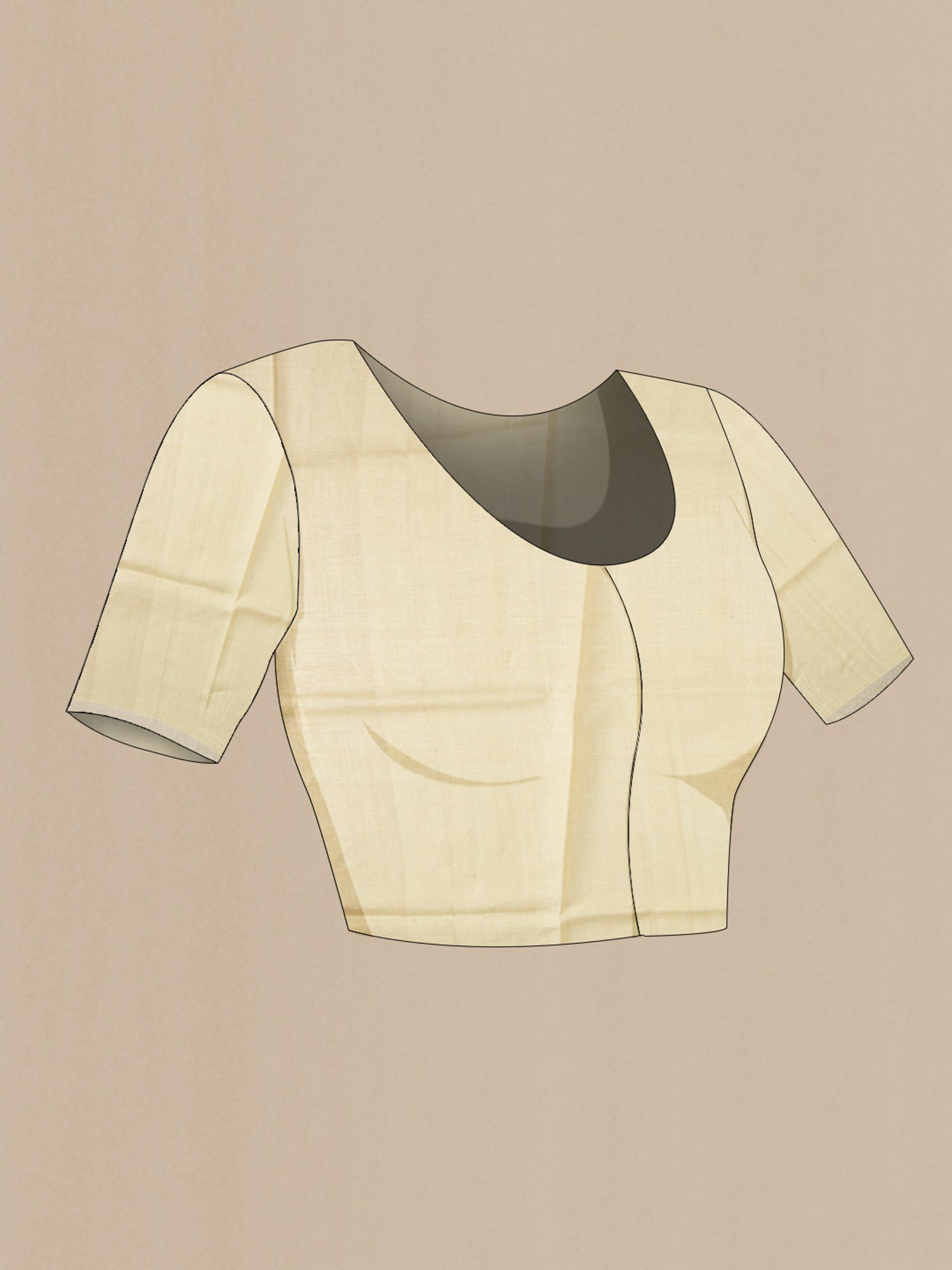 Beige Bhagalpuri Tussar Silk Saree