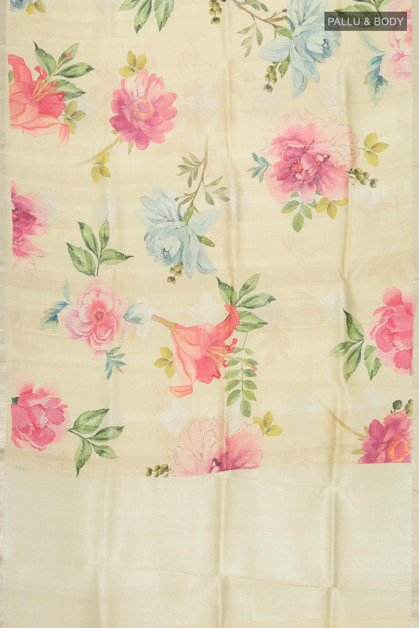 Beige Bhagalpuri Tussar Silk Saree