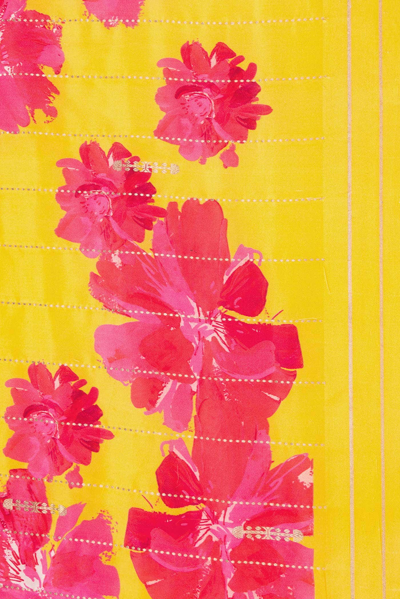 Pure Silk Pure Zari Yellow Kanchipuram Saree