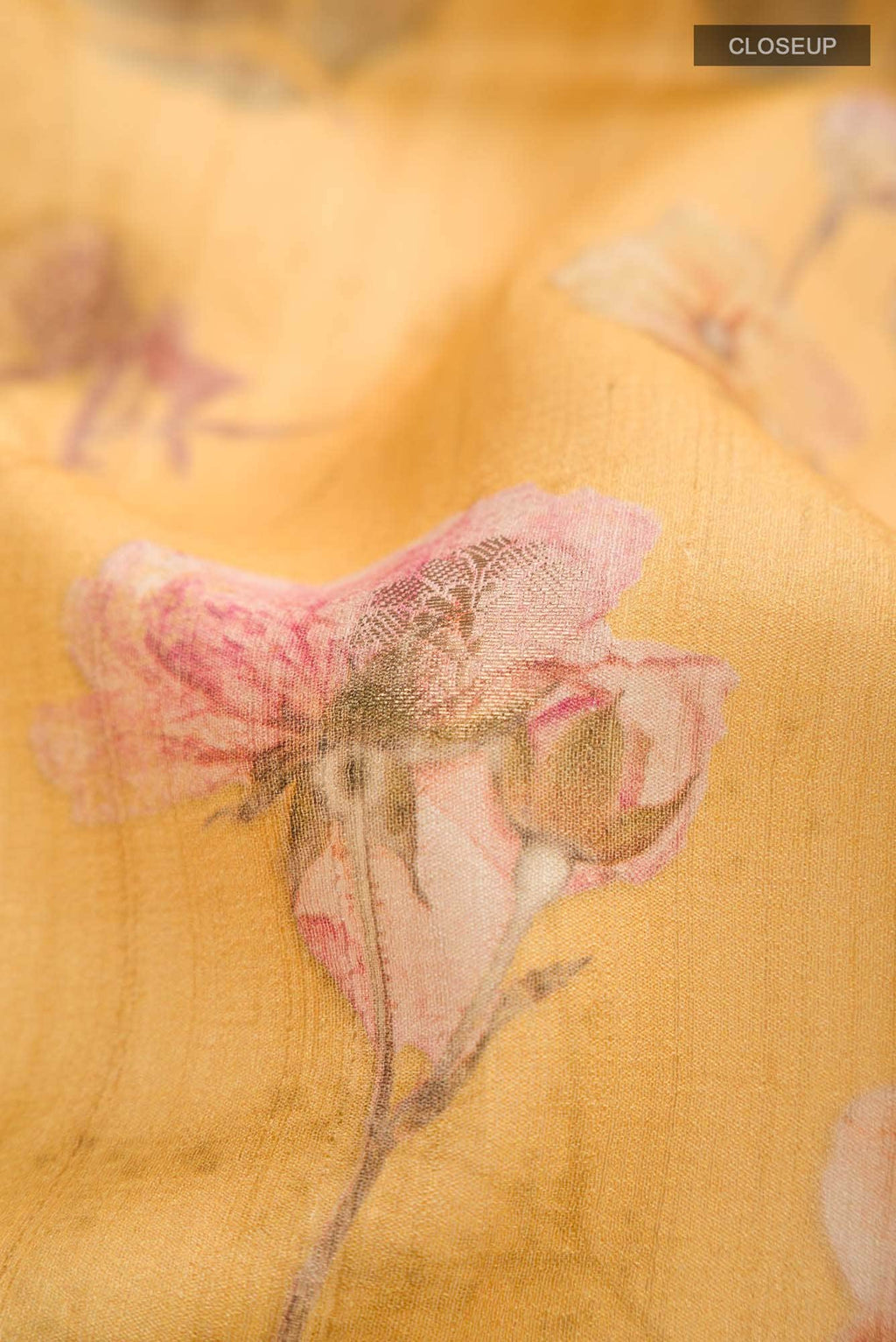 Yellow Bhagalpuri Tussar Silk Saree