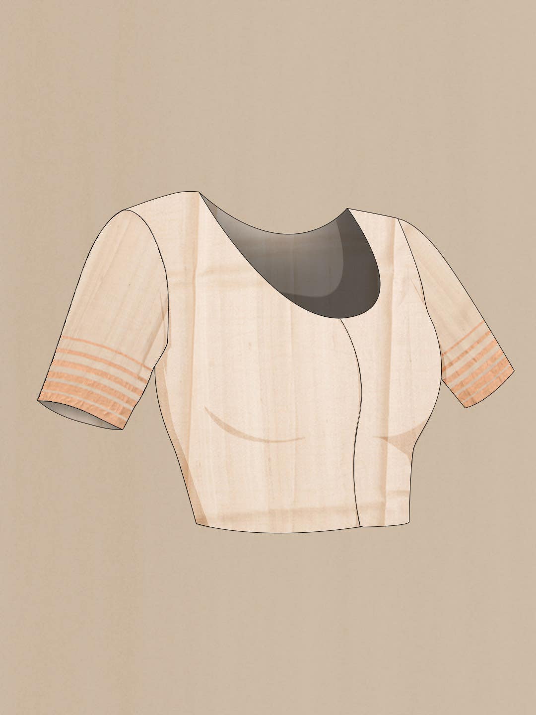 Beige Bhagalpuri Tussar Silk Saree