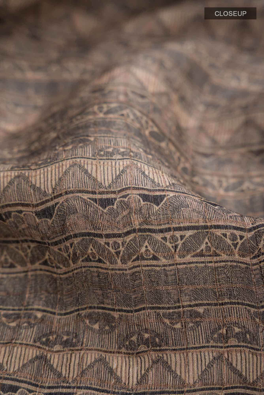 Beige Tussar Silk Saree