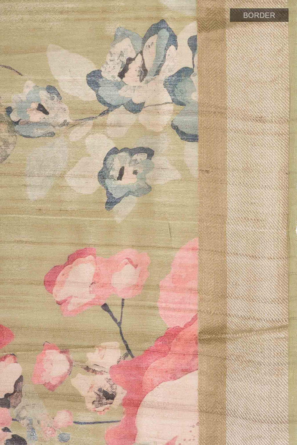 Sage Green Bhagalpuri Tussar Silk Saree