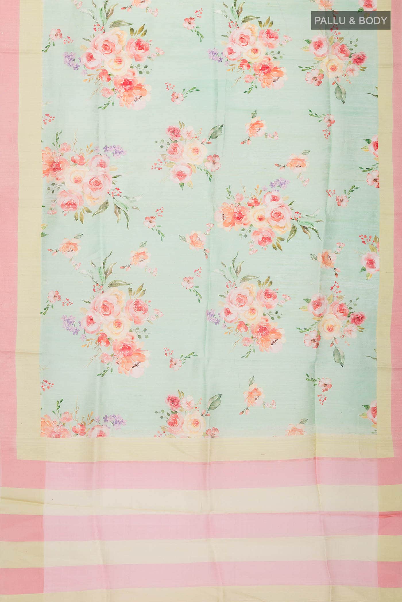 Light Green Tussar Silk Saree