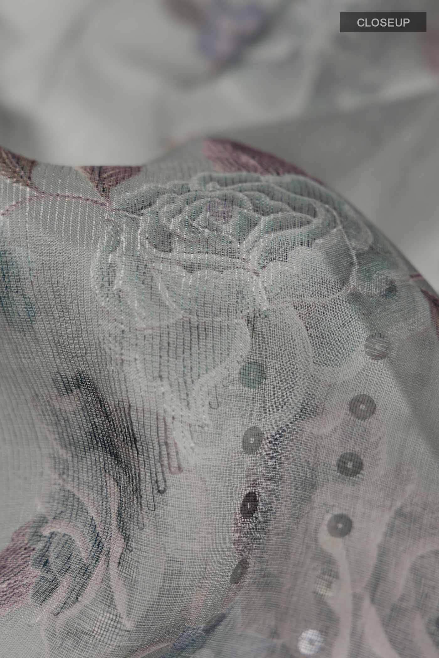 Grey Bhagalpuri Tussar Silk Saree