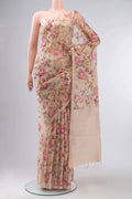 Peach Bhagalpuri Tussar Silk Saree