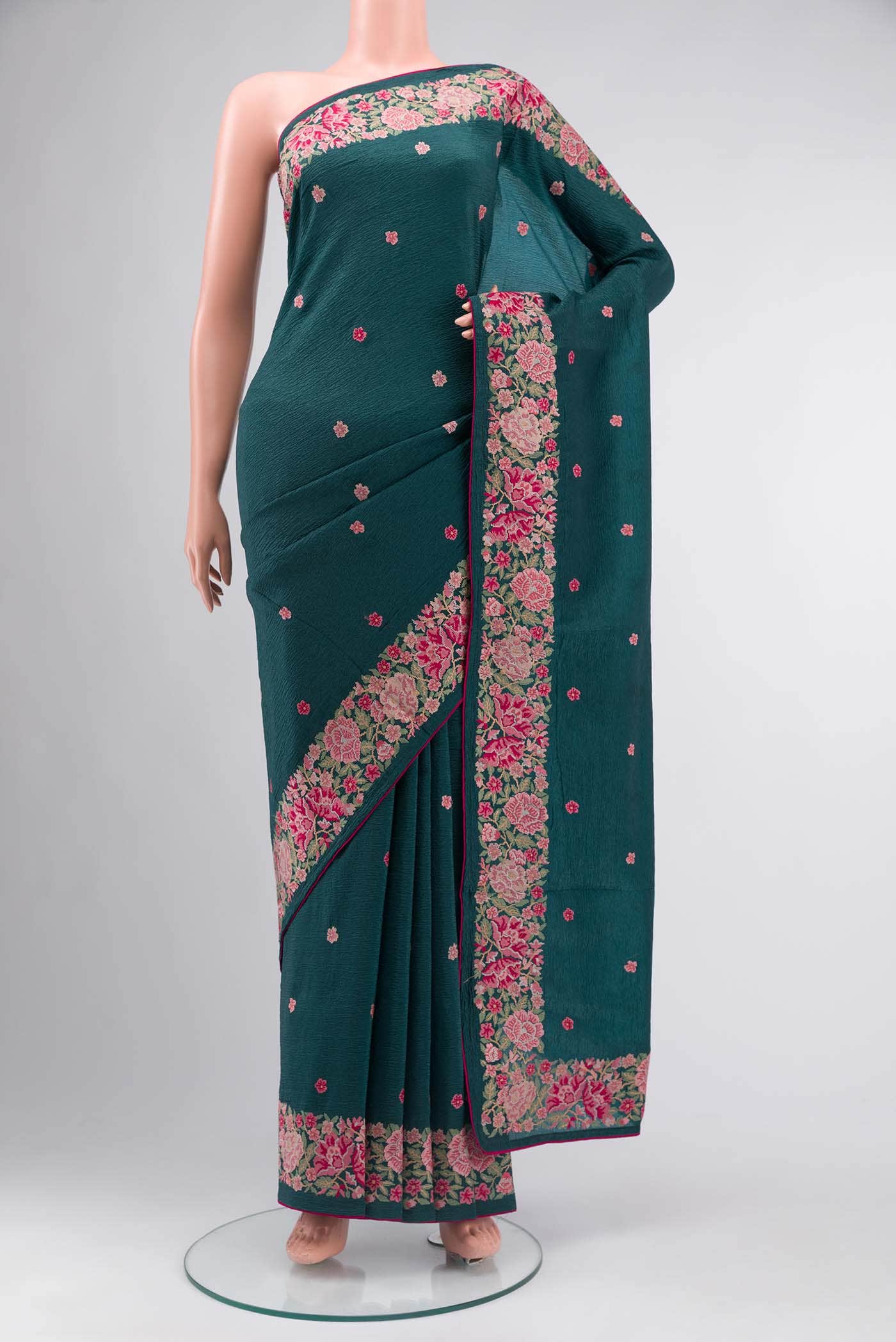 Green Tussar Silk Saree