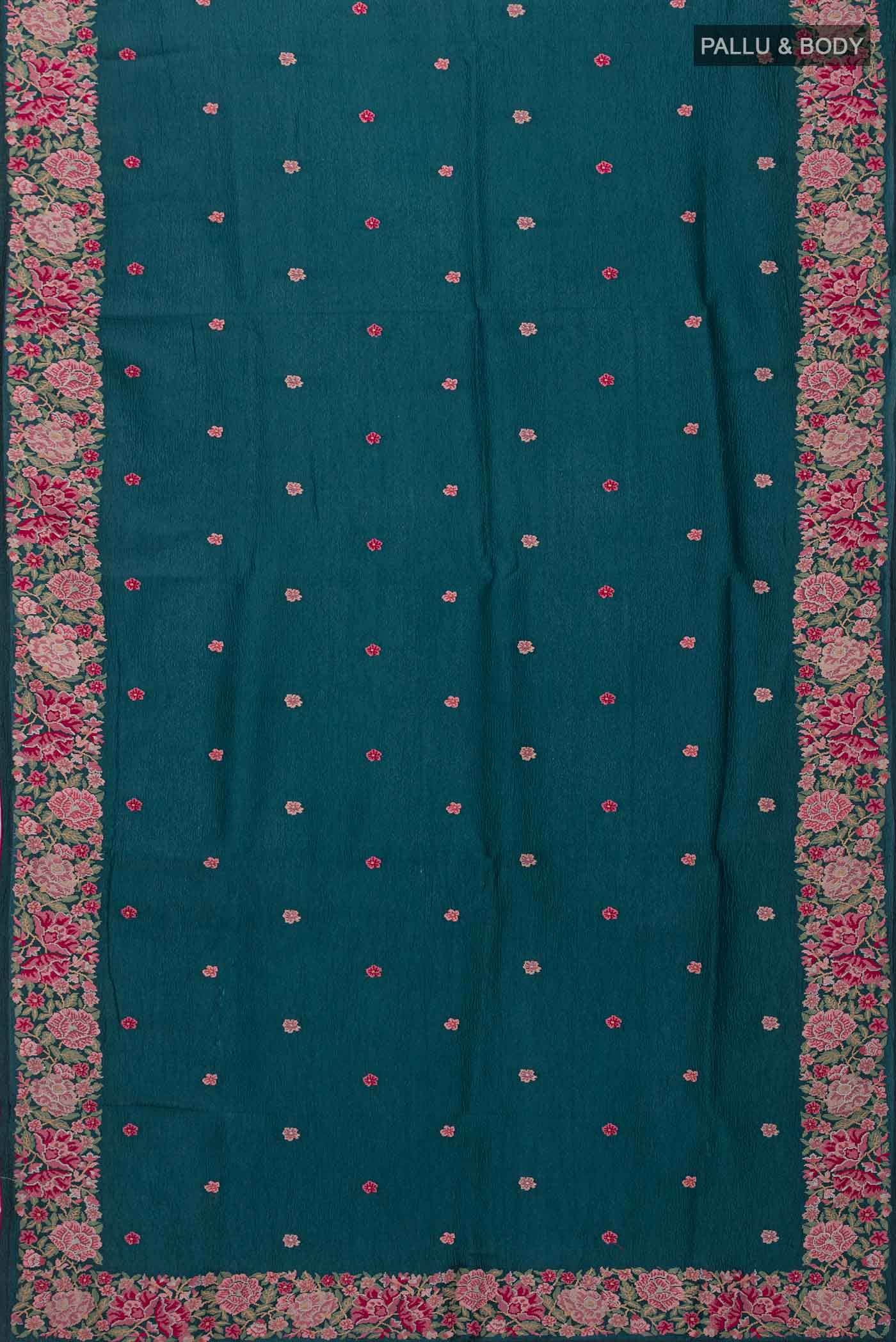 Green Tussar Silk Saree