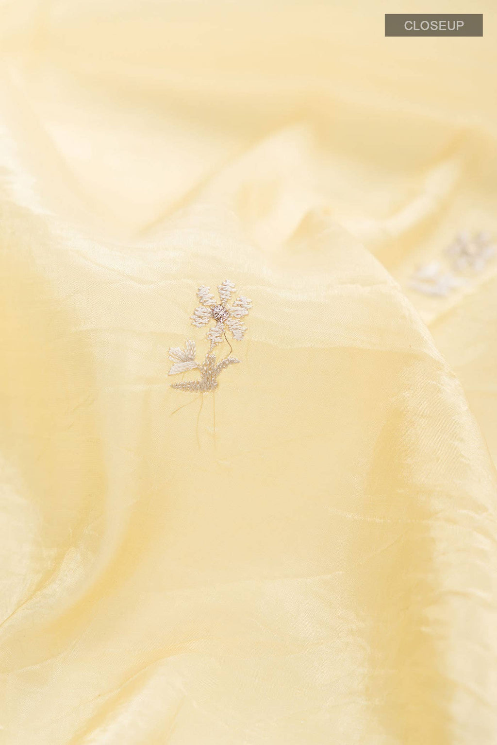 Yellow Satin Silk Saree