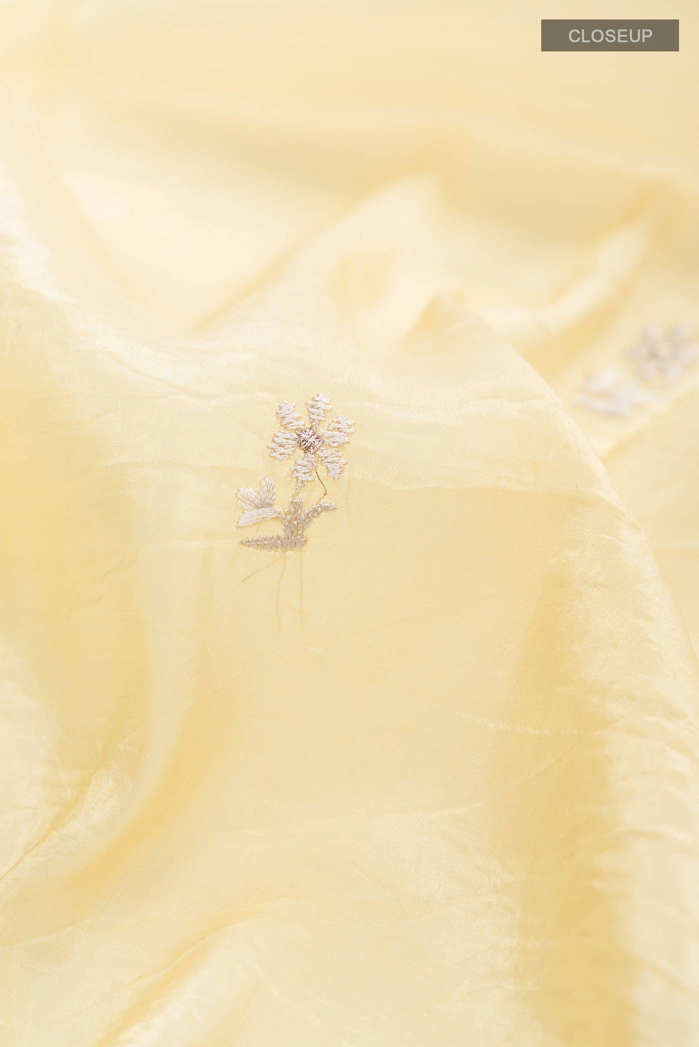 Yellow Satin Silk Saree