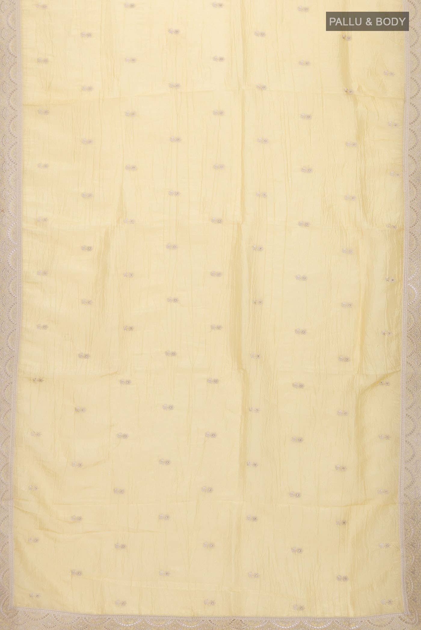 Yellow Satin Silk Saree