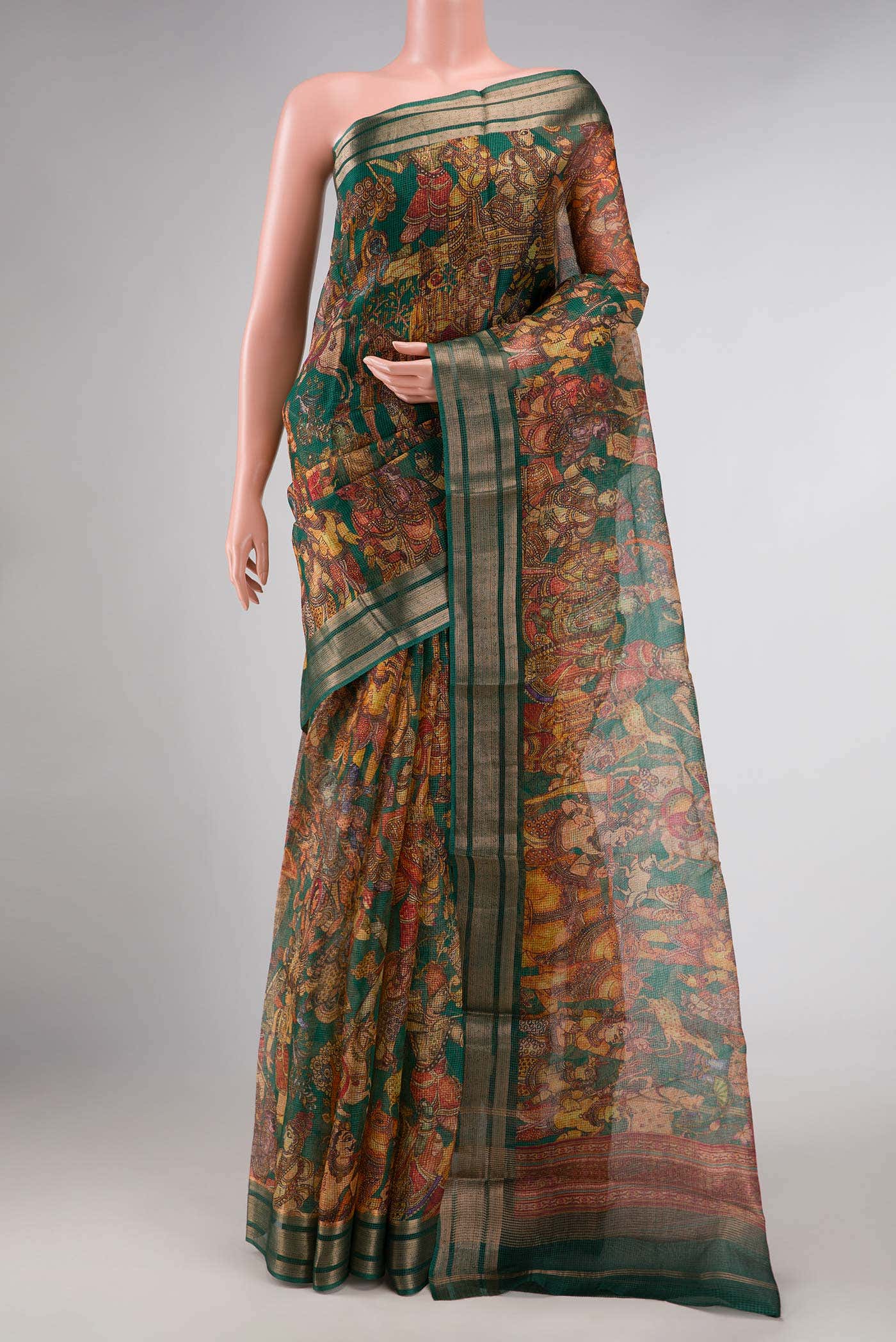 Green Dual Tone Kota Silk Saree