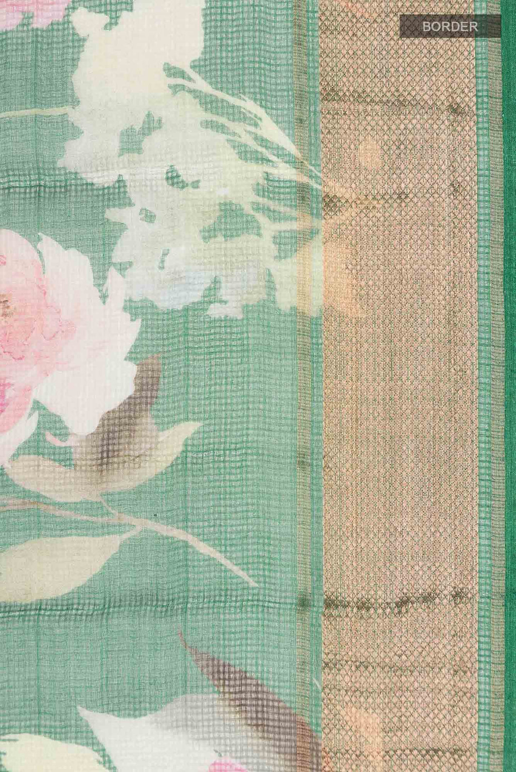 Green Bhagalpuri Tussar Silk Saree