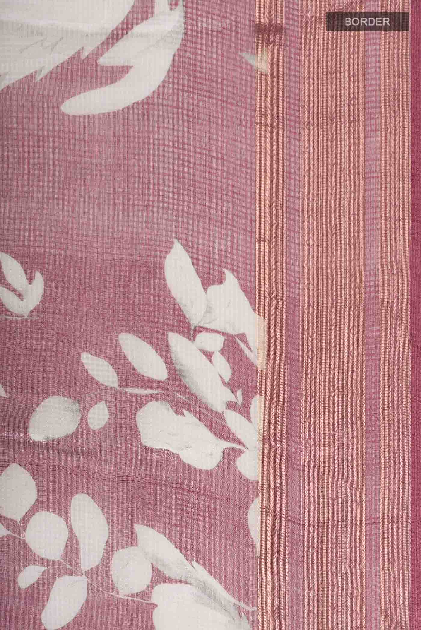 Maroon Tussar Silk Saree