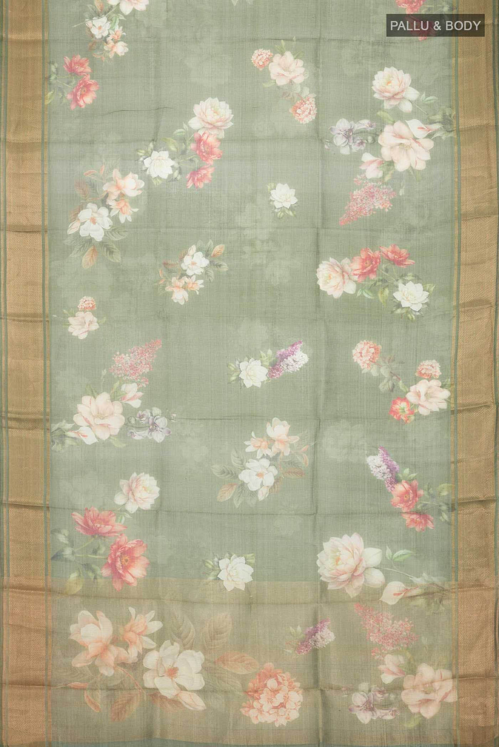 Olive Green Kota Silk Saree