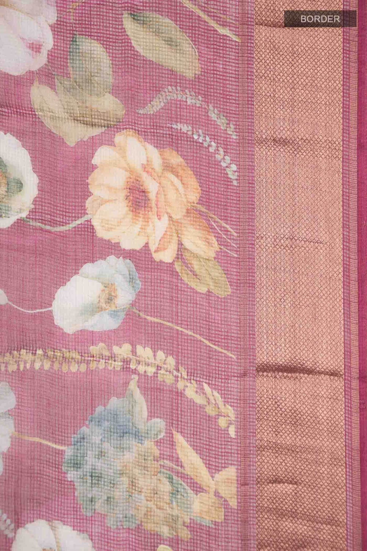 Dark Pink Kota Silk Saree