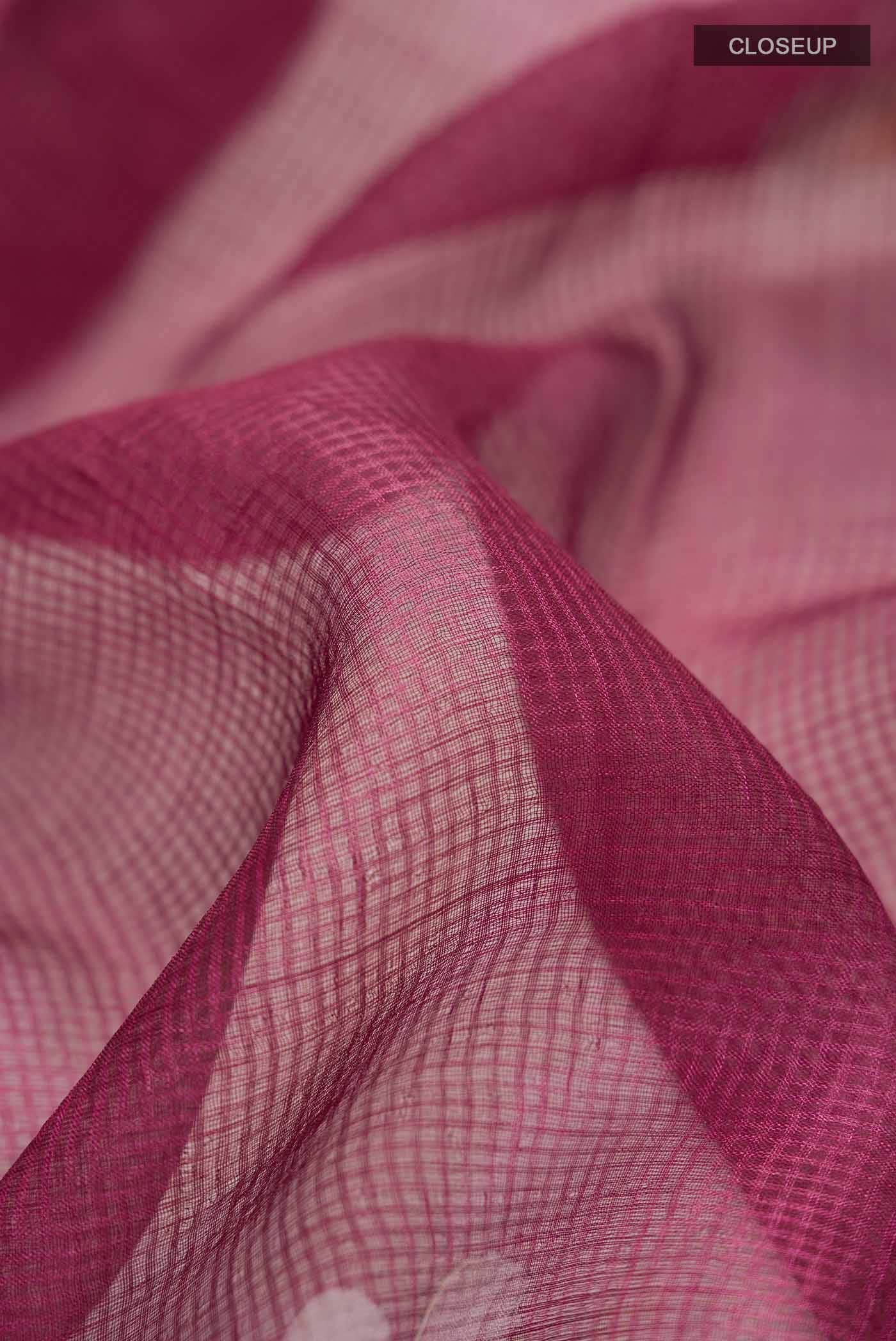 Dark Pink Kota Silk Saree