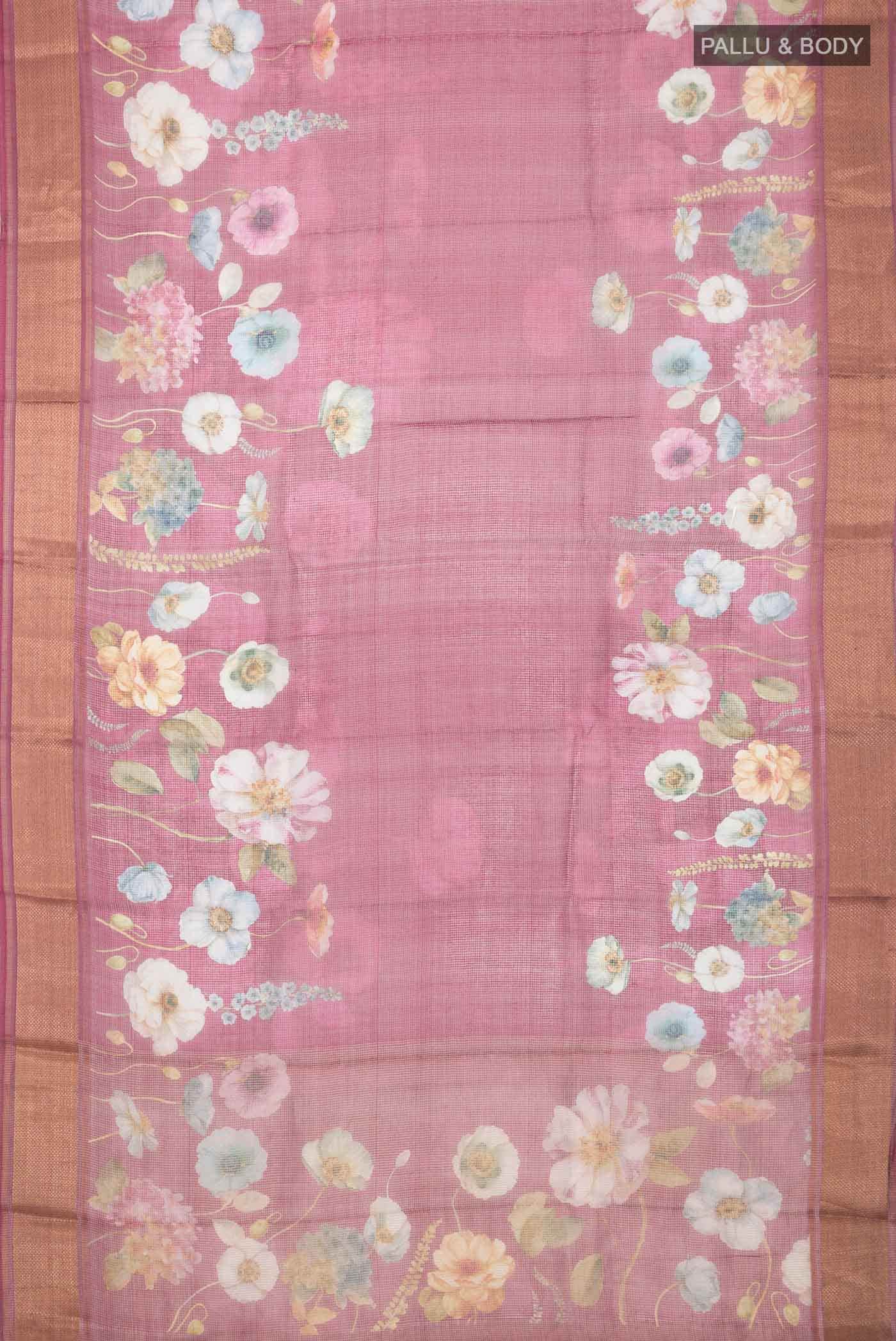 Dark Pink Kota Silk Saree