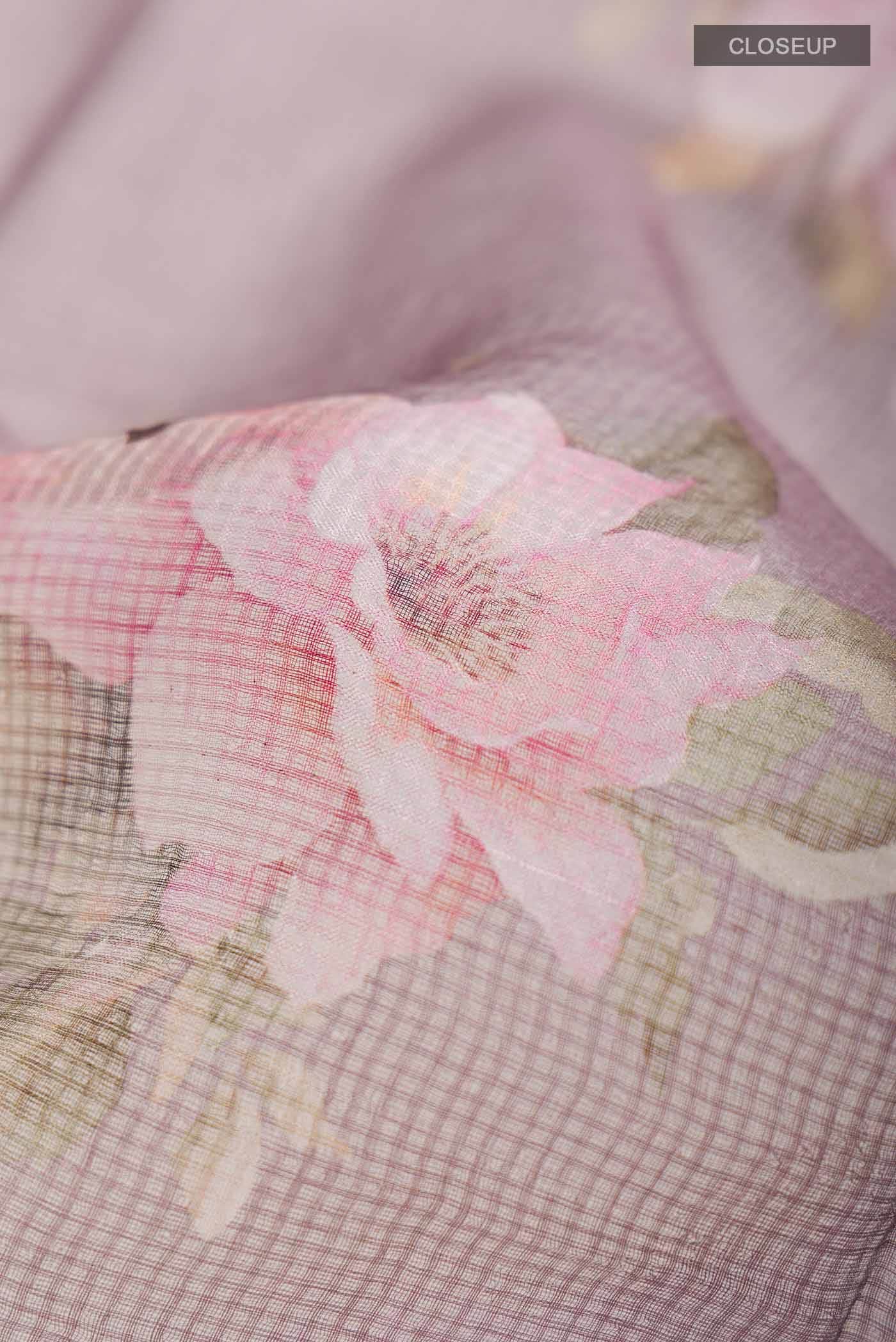 Lavender Tussar Silk Saree