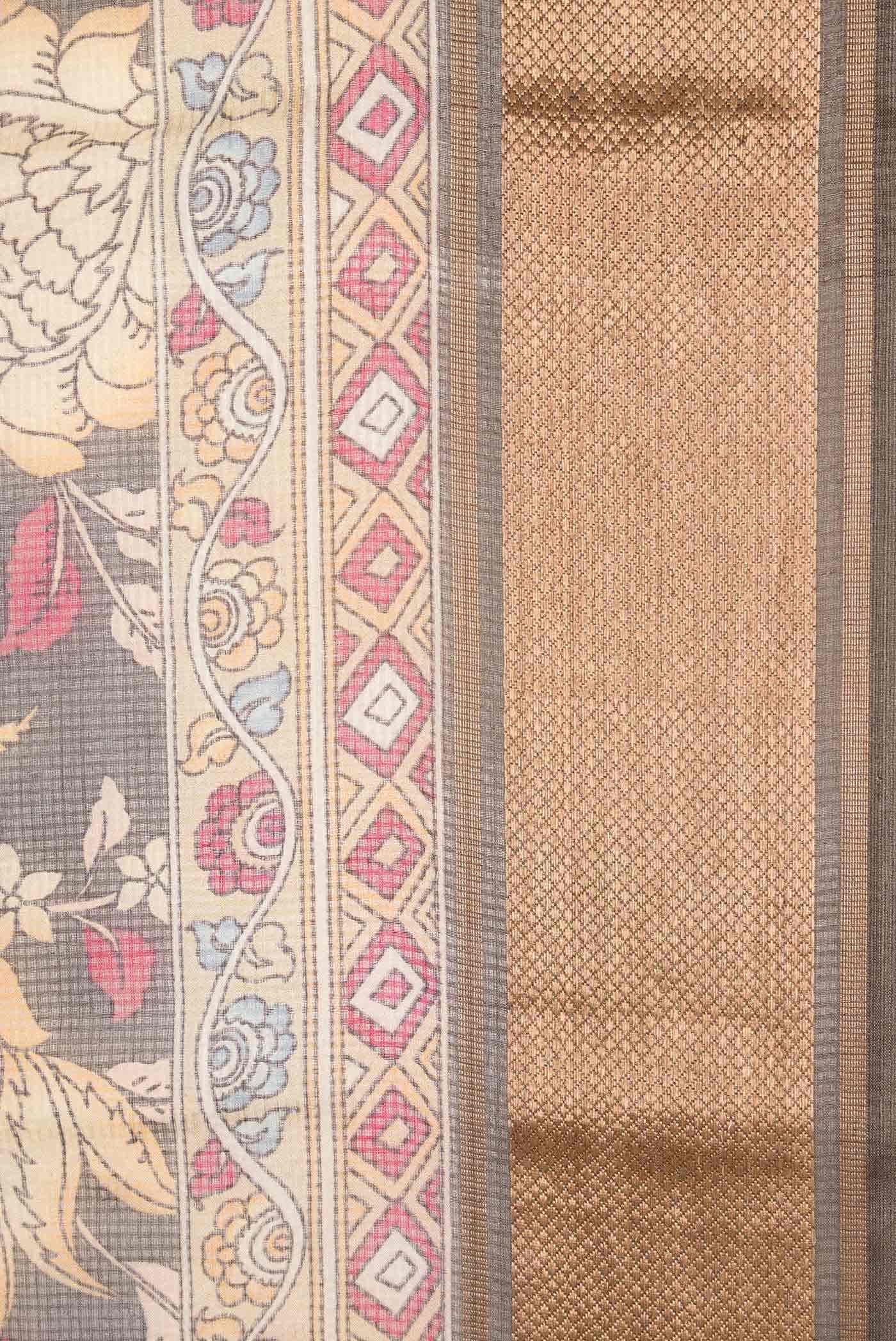 Grey Dual Tone Kota Silk Saree
